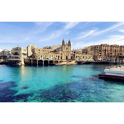 Image of SHILIHOME Malta Scenery DIY 5D Diamond Painting by Number unique Kits Home Wall Decor Crystal Rhinestone Cross Stitch