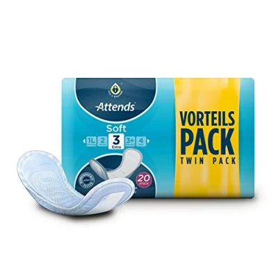 Image of Attends Soft 3 extra Hygiene Einlagen bei leichter Blasenschwäche, 80 pcs. Insoles
