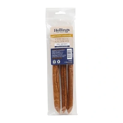 Image of Hollings Chicken Sausages Dog Treats, Delicious, Nutritious Air Dried Chews for Adult Dogs, Made with 100% Natural Ingredients (Pack of 3)