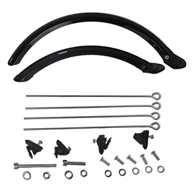 Image of rockible 20/14&#039;&#039; Folding Bike Mudguard Front &amp; Rear Bicycles Mud Guard Mudguards 20 Inch with Mounting Accessories,