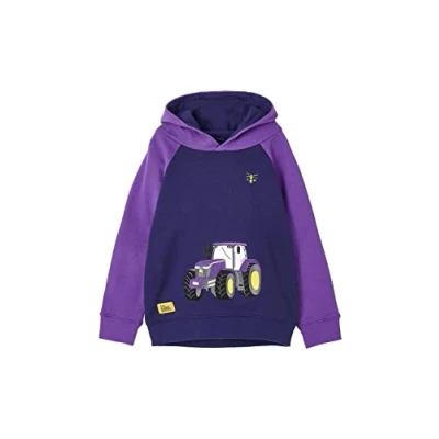 Image of LightHouse Girls Jill Hoodie Kids Warm Tractor Top Purple Applique 6 7 Years