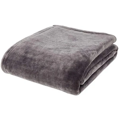 Image of Catherine Lansfield Extra Large Raschel Velvet Touch 200x240cm Blanket Throw Charcoal Grey