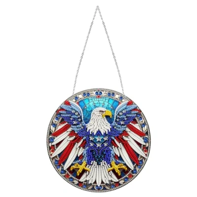 Image of Fiorky Sun Catcher Diamond Painting Hanging Pendant Cat 5D DIY Dots Butterfly Rhinestone Art Window Pendants Dragonfly for Garden Decor
