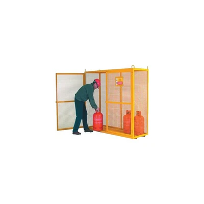 Image of Security Cage; 1680 x 1400 700; Double Door; 500kg; Yellow