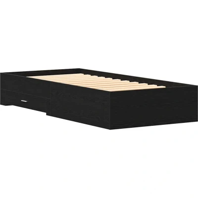 Image of vidaXL Bed Frame Black Oak 90x200 cm Engineered Wood