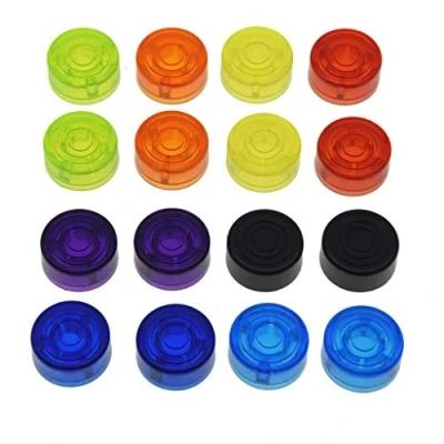 Image of Dopro Guitar Effect Pedal Footswitch Toppers Foot Nail Caps Protection Cap with Multi Colors 16 Pack