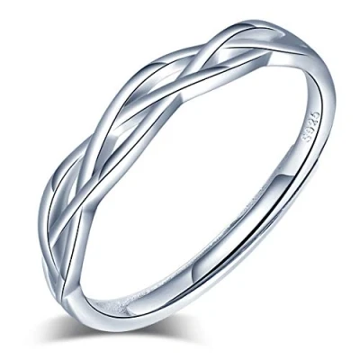 Image of Yumilok Adjustable Rings S925 Sterling Silver Open Twist Ring Finger Tail with Box