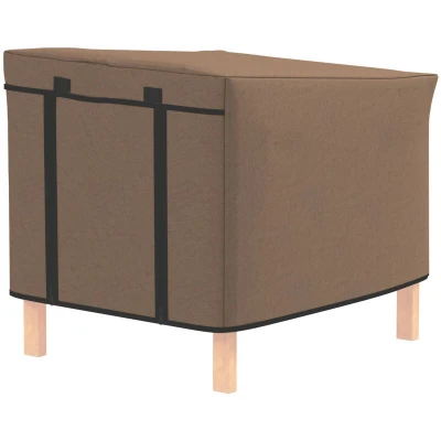 Image of PawHut Rabbit Hutch Cover, Guinea Pig Cover 600D Waterproof Windproof, Outdoor Animal Fit the x D2 0047 and Similar Model Hutch, 43 52 37 cm, Brown