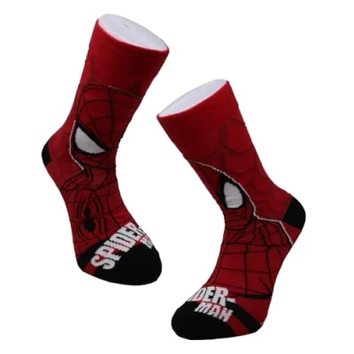 Image of Budget Gifts Spiderman Mens Calf Socks Size 6 11