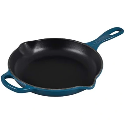 Image of Le Creuset Signature Deep Teal Cast Iron 23cm Skillet