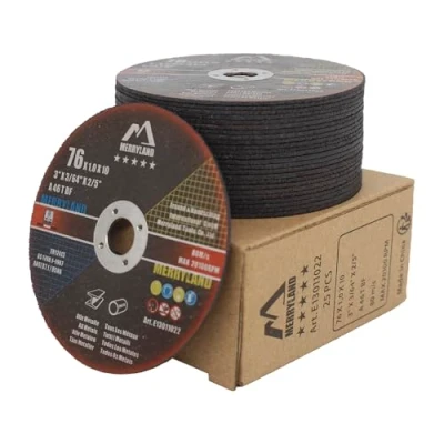 Image of Merryland Cutting Disc 76 Metal for Angle Grinder, X 1.0 10 mm Wheel 25 Pieces, INOX Stainless Steel Iron Universal 3 inch Type 41, Expert Line E13011022