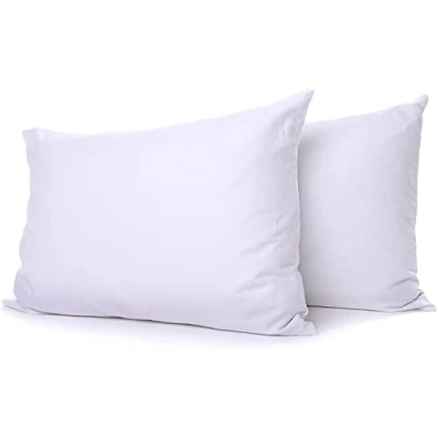Image of Non Allergenic Hollowfibre Soft Polycotton Pillow Pairs : 2 Pack Made In the UK By Sleep&amp;Smile