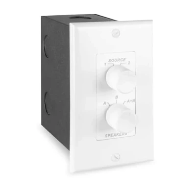 Image of Power Dynamics PDWS3 In Wall A/B Speaker Selector Switch Box with Mount White