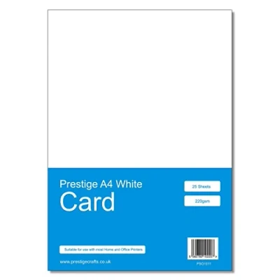 Image of Prestige White Craft Card 220gsm A4 25 Sheets