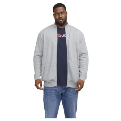 Image of Jack &amp; Jones Jjepaulos Zipup sweatshirt, Men&#039;s, Size: 3XL, Light grey