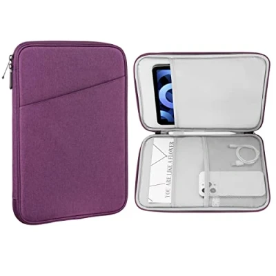 Image of MoKo 9 11 inch Tablet Sleeve Case,Fits New iPad Air/Pro 2024, Air 5/4th 10.9, 10th Gen 9/8/7th 10.2, Galaxy Tab S8/S9 11,Protective Bag Carrying Case with Pocket, Purple