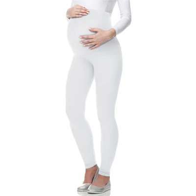 Image of Be Mammy Womans 3/4 Maternity Leggings Tights BE20 229(White, XXL)