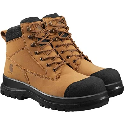 Image of Carhartt Men&#039;s Detroit Rugged Flex S3 6 Inch Zip Safety Boot, Wheat, 43