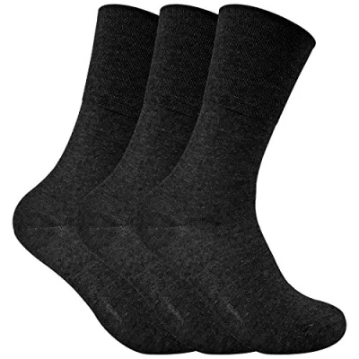 Image of 3 Pack Ladies Thin Wide Top Non Elastic Thermal Diabetic Socks for Poor Circulation (4 8 UK, THRDIAL05)