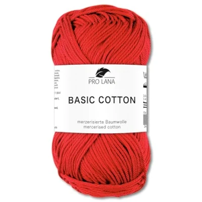 Image of Frida&#039;s Wollhaus Pro Lana 50 g Basic Cotton Knitting Crochet Wool Yarn 64 Colours (31 Red)