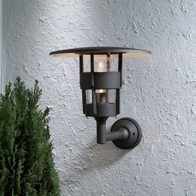 Image of Freja Outdoor Classic Lantern Matt Black Wall Light, IP23