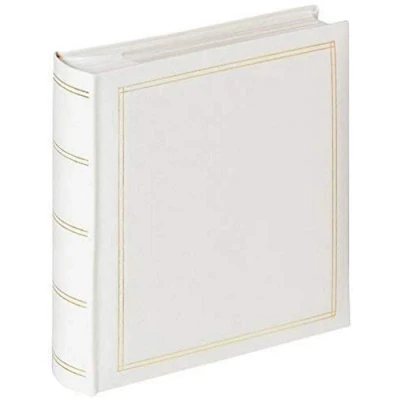 Image of walther Design Photo Album White 200 Photos 10 x 15 cm Memo Slip in Imitation Leather with Embossing, Monza ME 138 W