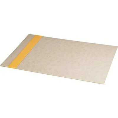 Image of RHODIA 318805C Beige Rigid Desk Pad 60x40 cm Orange Saddle Stitching Faux Leather Exterior Rhodiarama Home Office Collection Organization &amp; Designer Storage
