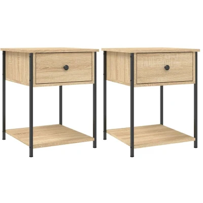 Image of vidaXL Bedside Tables 2 pcs Sonoma Oak 44x45x58 cm Engineered Wood