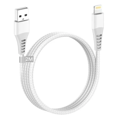 Image of iPhone Charger Cable 2M, MFi Certified USB to Lightning 2M Long Charging Nylon Fast Lead Wire for Apple 14/13/12/11 Pro Max/XR/XS/8/7/6/SE/5,iPad