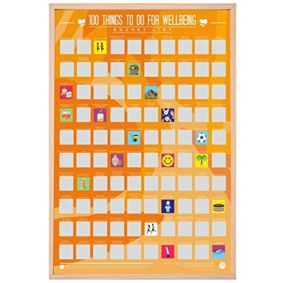 Image of Gift Republic 100 Things To Do For Wellbeing Scratch Off Bucket List Poster, multicolor, Living Room , 46.00 x 59.00 cms