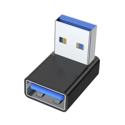 Image of xbiez USB 3.0 Adapter 90 Degree Right Up Angle Male to Female Coupler Connector for Laptop PC Chargers Extension Converter