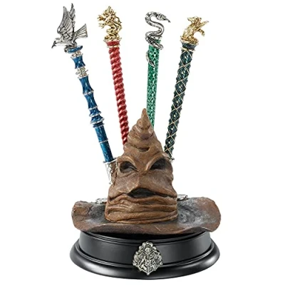 Image of The Noble Collection Harry Potter Sorting Hat Pen Display 7.5in (19cm) Cold Cast Porcelain Replica Officially Licensed Film Set Movie Props Gifts