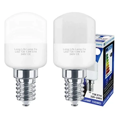 Image of 2 x 1.5w LED Pygmy Light Bulb E14 SES White Small Appliance Lamp 20w Equivalent