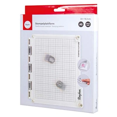 Image of Rayher 29210000 Stamp Platform for Clear Stamps, Precision Stamping Tool Card Making, Scrapbooking and Papercraft, 23x16.5 cm