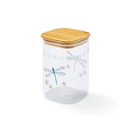 Image of Cooksmart British Designed Medium Glass Storage Jars For Kitchen With Modern Designs Spaghetti Jar or Pasta Containers English Meadow