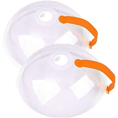 Image of LUCKTE Microwave Splatter Cover, Cover for Food BPA Free, Plate Guard Lid with Steam Vents Keeps Oven Clean (Orange 2Pack)