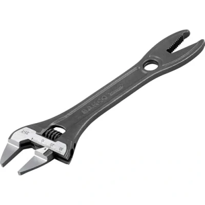 Image of Bahco BAH31T Thin Jaw Adjustable Spanner with Serrated Pipe Jaws