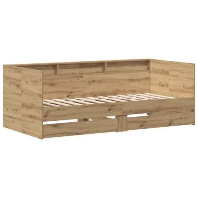 Image of vidaXL Day Bed with Drawers Oak Handcrafted Engineered Wood