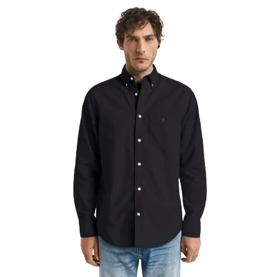 Image of 989Zé ENZO Mens Shirt Long Sleeves Casual Denim Regular Fit Button Down with Pockets MSH4 Shirts Black L