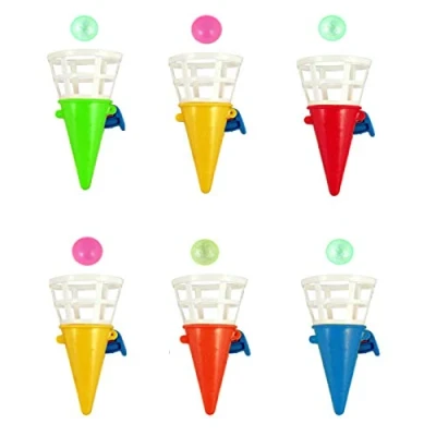 Image of Henbrandt 6 x Mini Click And &amp; Catch Cones Birthday Party Loot Bag Pinata Toys Fillers