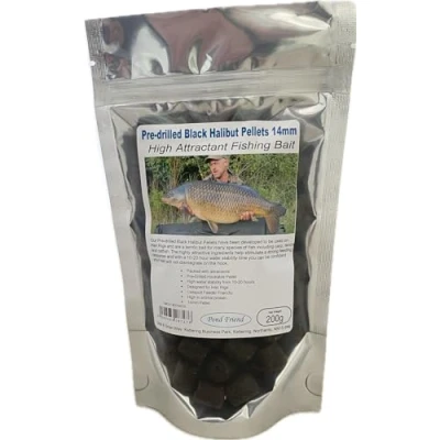 Image of Pre Drilled Black Halibut Carp Fishing Bait 14mm 200g