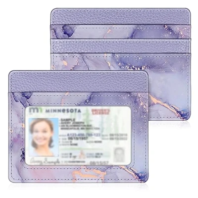 Image of Fintie Slim Minimalist Front Pocket Wallet, RFID Blocking Credit Card Holder Cases with ID Window for Men Women, gradient purple, Modern