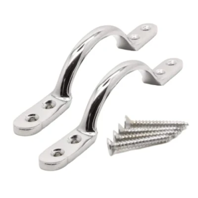 Image of SISI UK Chrome 4 Inch Pull Handle 100mm Bow for Furniture or Sash Window Frames Cabinet Drawer Cupboard Knobs Pack of 2.