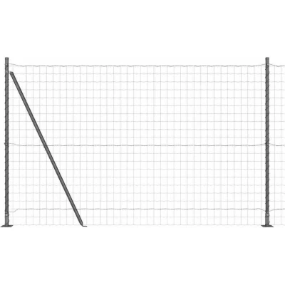 Image of vidaXL Euro Fence with 7 Flanged Posts 1.5x10 m Galvanised Steel