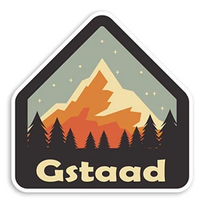Image of 2 x 10cm Gstaad Switzerland Vinyl Stickers Ski Mountain Luggage Sticker #31151 (10cm Wide)