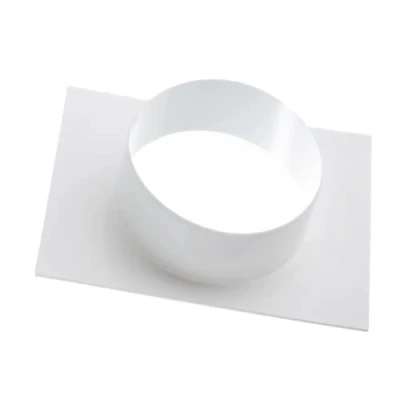 Image of EUROPLAST 150mm / 6 Inch Straight Duct Connector with Flange Round PVC Ducting Ventilation Pipe Wall Plate
