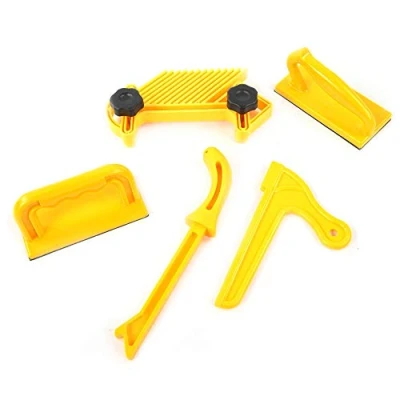 Image of 5pcs Safety Push Block Stick Feather Board Set, Woodworking Router Table Tools Ideal for Woodworkers and Use On Saws, Tables, Jointers Band Saws