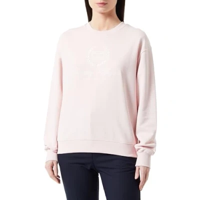 Image of Tommy Hilfiger Women&#039;s Reg Flag Script Cnk Swtshrt Ww0ww41758 Heavyweight Sweatshirts, Pink (Whimsy Pink), M