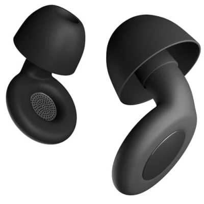 Image of Noise Reduction Ear Plugs for Sleep August EAR530 Soft Reusable Washable Silicone Earplugs Hearing Protection, 4 Sizes XS/S/M/L with Storage Case SNR 25db Cancelling Flight Black