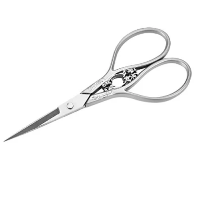 Image of Hilitand Silver Scissors, Antique Stainless Steel Tailor Household DIY Sewing Accessories, Dressmaking Thread Shears for Embroidery